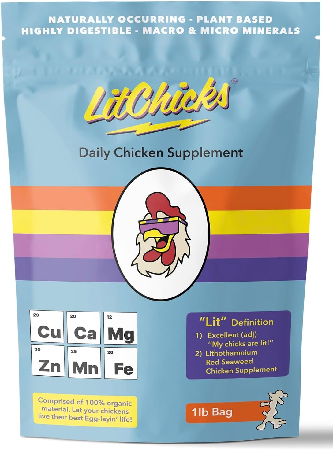 LitChicks’ Calcified Seaweed for Laying Chickens - Crushed Oyster Shell Alternative - Highly Digestible - Single Ingredient - Helps with Egg Laying & Flock Health.
