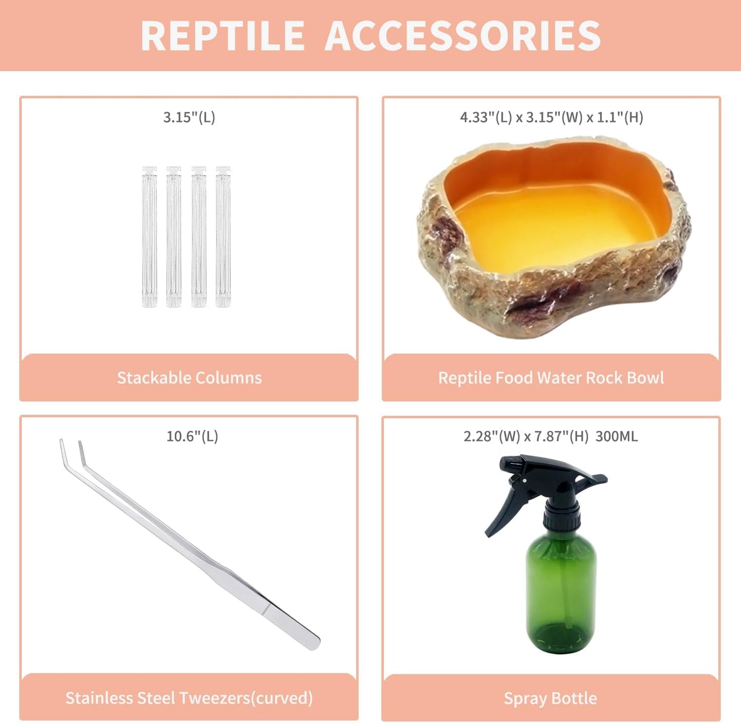 【No Assembly】 Reptile Tank Enclosure with Magnetic Button.12" * 8" * 6" Thicken Snake Enclosure Cage,Batch Stackable Reptile Breeding Tank for Insect,Fish,Tarantula,Hermit Crab,Jumping Spider