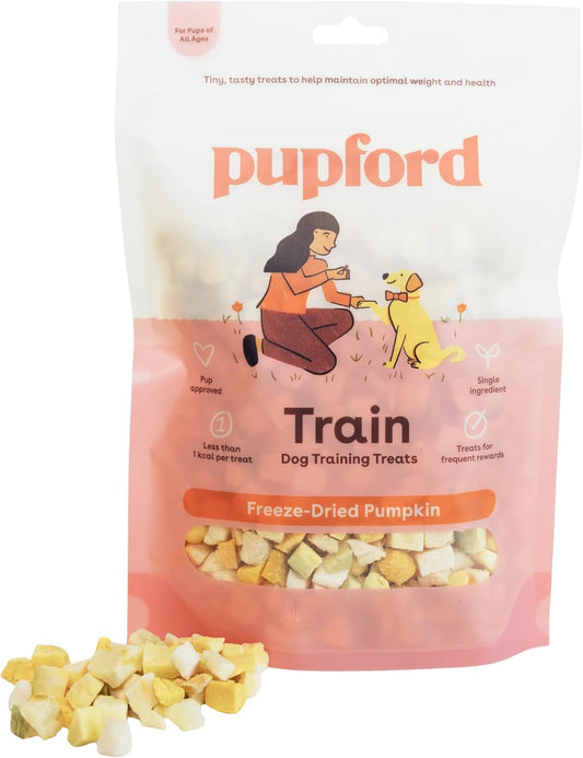 Pupford Freeze Dried Training Treats for Dogs & Puppies, One Ingredient Bites (Pumpkin, 4 oz)