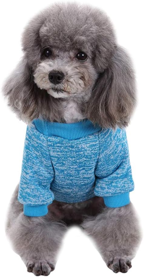Jecikelon Dog Clothes Dogs Sweater Soft Puppies Clothing Winter Puppy Sweaters Warm Outfit for Dogs Small XXS XS Cat Apparel (Light Blue, XS)