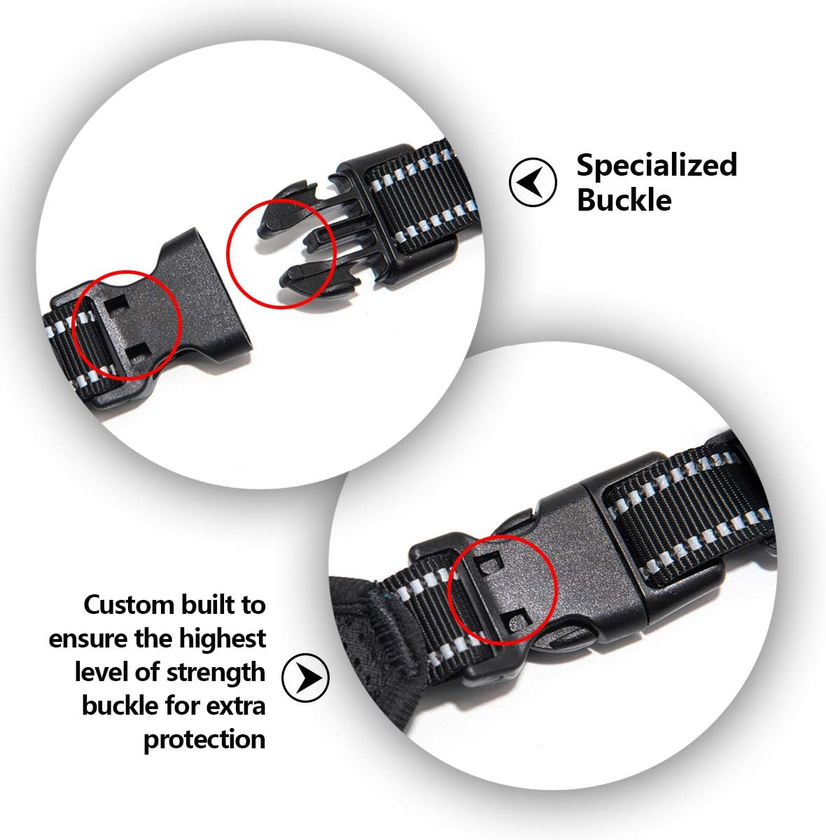 PHOEPET 2019 No Pull Dog Harnesses for Small Dogs Reflective Adjustable Front Clip Vest with Handle 2 Metal Rings 3 Buckles [Easy to Put on & Take Off](S, Orange)