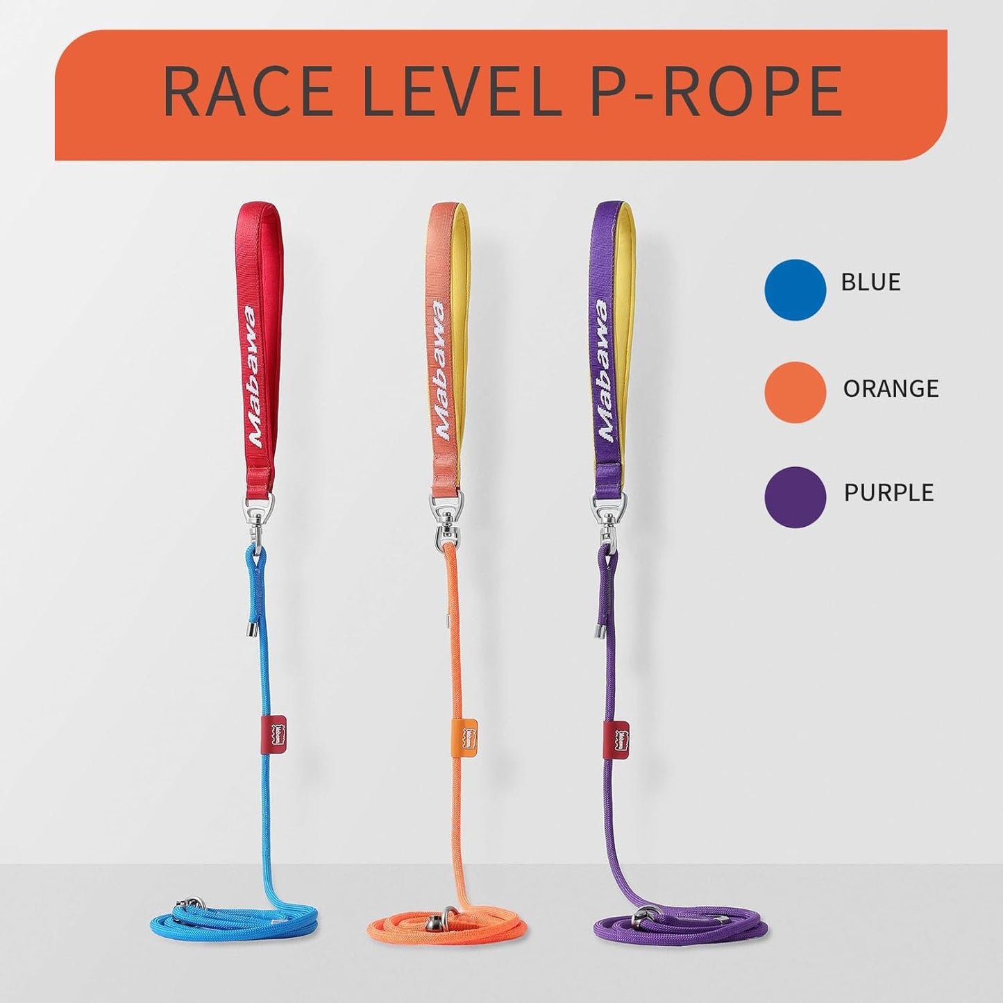 Dog Anti-Slip Leash 5FT with Metal Stopper - Durable No-Pull Training Lead for Small, Medium & Large Dogs - Comfortable Handle Nylon Rope, Tangle-Free Pet Walking Leash (Orange, 5 FT)