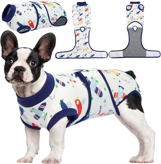 Kuoser Recovery Suit for Dogs Cats After Surgery, Professional Pet Recovery Shirt Dog Abdominal Wounds Bandages, Substitute E-Collar & Cone,Prevent Licking Dog Onesies Pet Surgery Recovery Suit