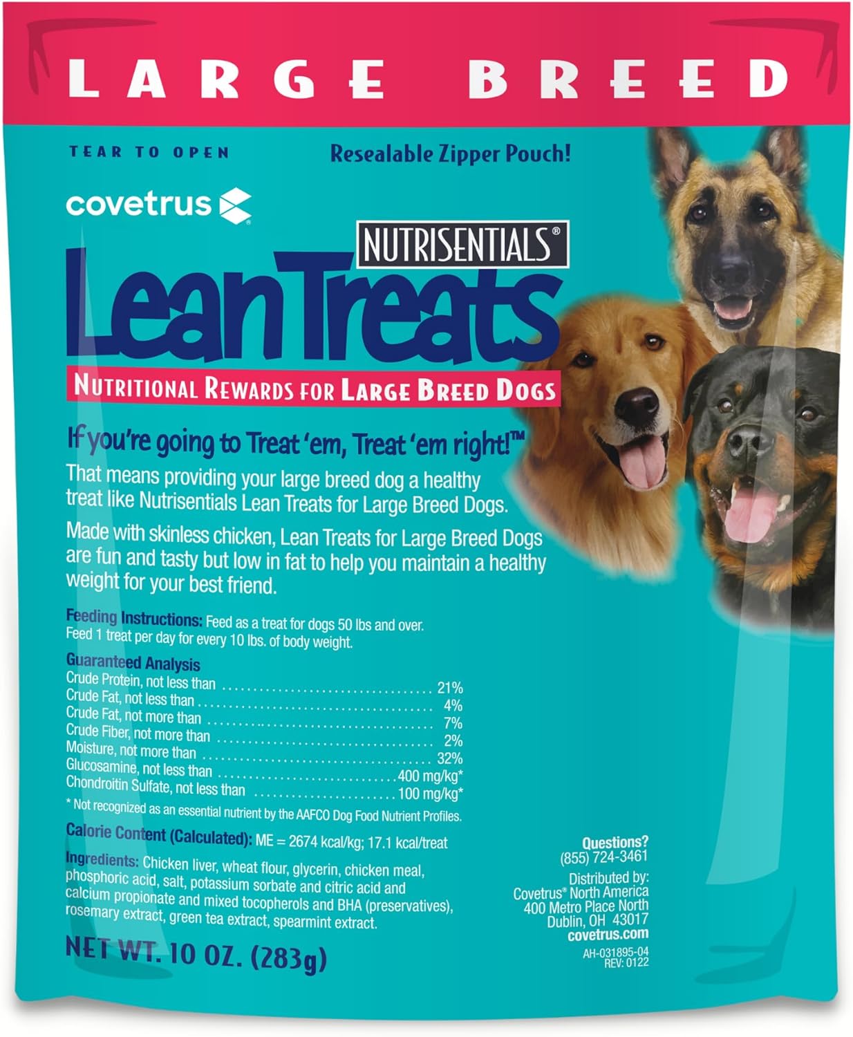 Butler Lean Treats Nutritional Rewards For Large Dogs (1 Pack), 10 Oz/Large