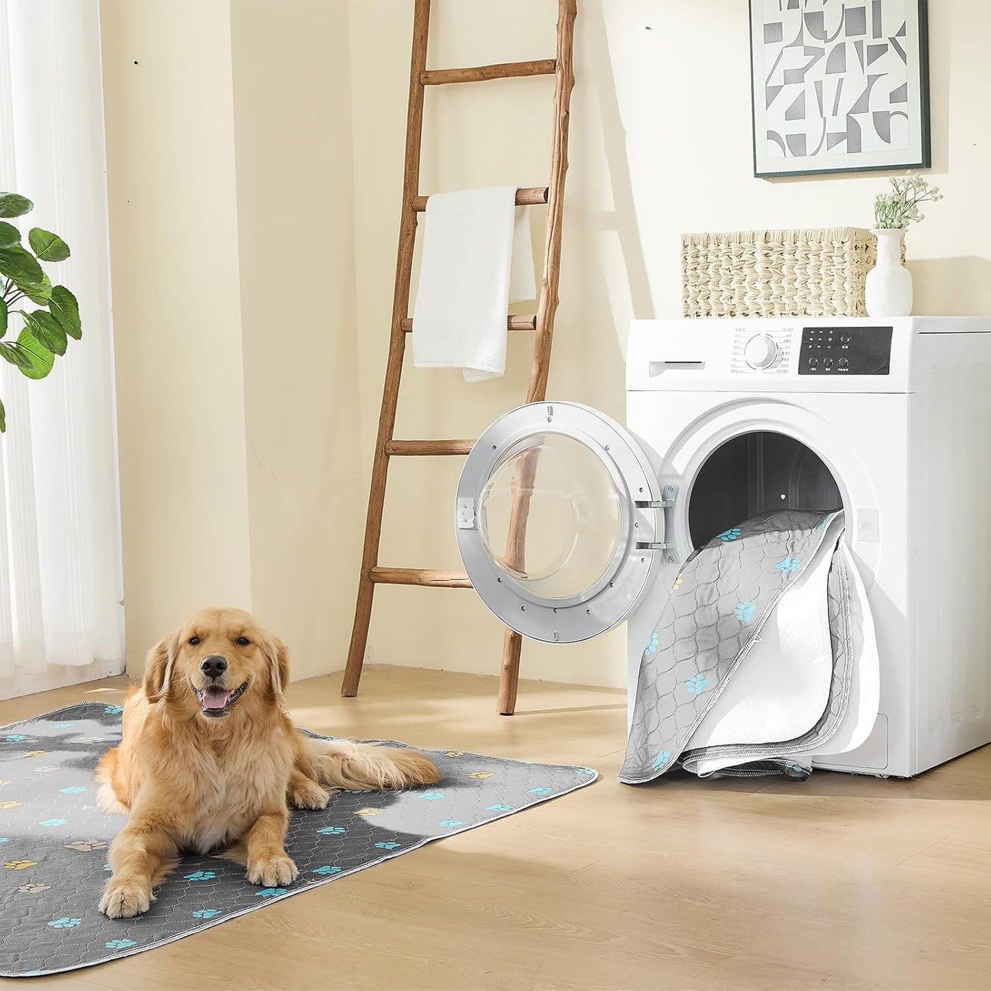 Aitmexcn Washable Puppy Dog Pee Pad, 2PCS 100% Waterproof Whelping Training Mat for Puppy/Senior Dog, Fast Drying Reusable Puppy Pads for Indoor, Outdoor and Car Travel- 36 x 48'' Llight Gray