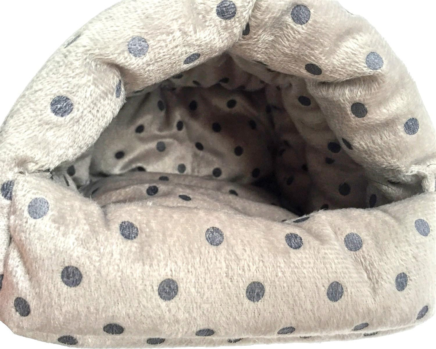 WOWOWMEOW Guinea Pig Cave Bed Small Animals Warm Cage Hanging Bed for Rat, Chinchilla, Hedgehog, Rabbit (L, Dot-Grey)