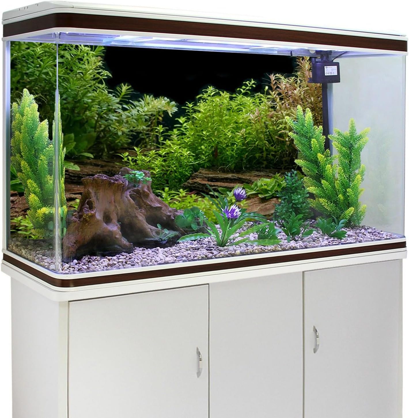 AWERT Aquarium Background River Bed & Lake Aquatic Plant Fish Tank Background Vinyl 60x24 inches