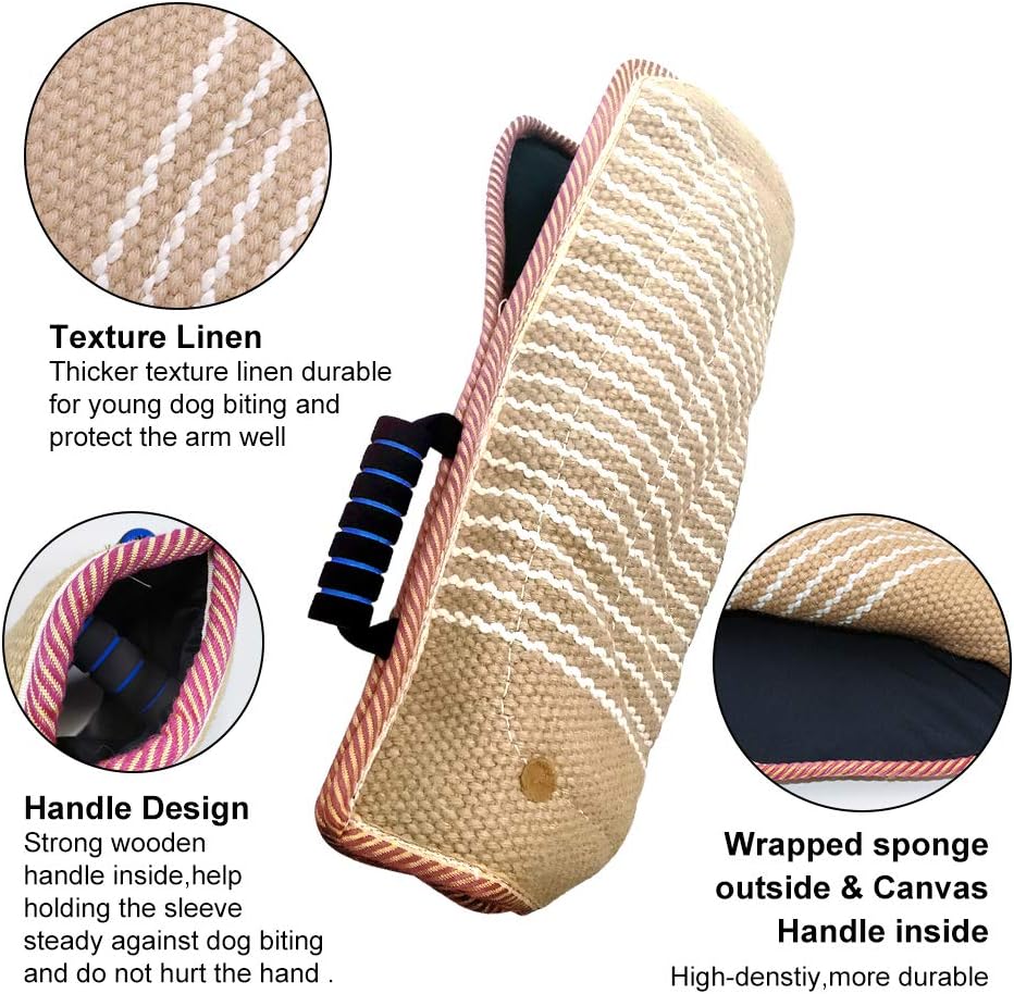 Dog Bite Training Set Professional Dog Bite Sleeve Arm with Whip Agitation Stick for Dogs Training Equipment Protection for Biting Playing Tugging Toy Interactive Pitbull German Shepherd Puppy K9