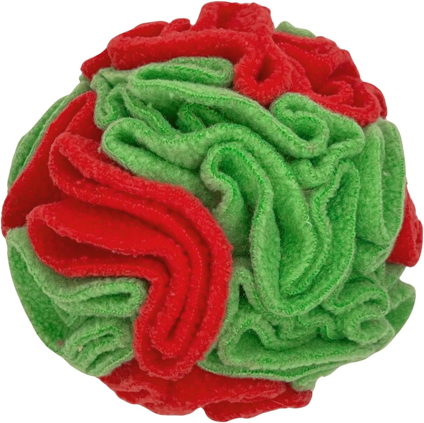 Glory To Dog Puppy and Small Breed Snuffle Interactive Foraging Dog Puzzle Ball Toy Christmas Green and Red