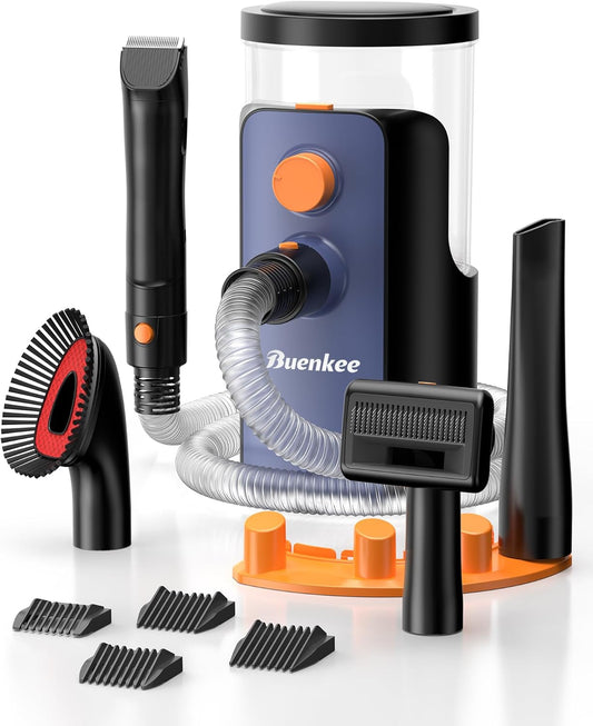 Dog Grooming Vacuum, 4.5L Extra-Large Dust Cup Dog Grooming Kit, 14000Pa High-Suction Pet Groomer with Clippers, Low-Noise All-in-One Shedding Control Set for Home Use