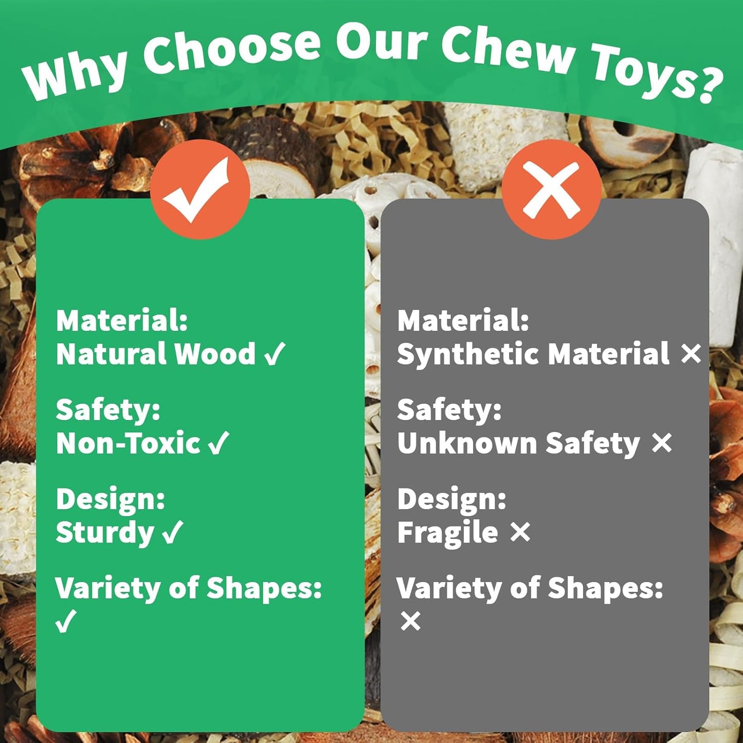 Natural Bird Foraging & Parrot Shredding Toys Box - Interactive Chewing and Foraging Toys for Parakeets, Cockatiels, Conures, Love Birds, and Small to Medium Birds