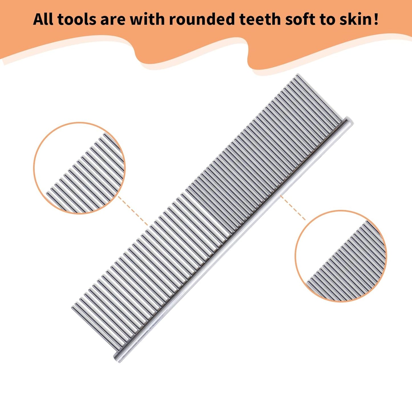 Ergonomic Slicker Brush for Long-Haired Dogs - Wooden Handle, Long Pins for Grooming Goldendoodles