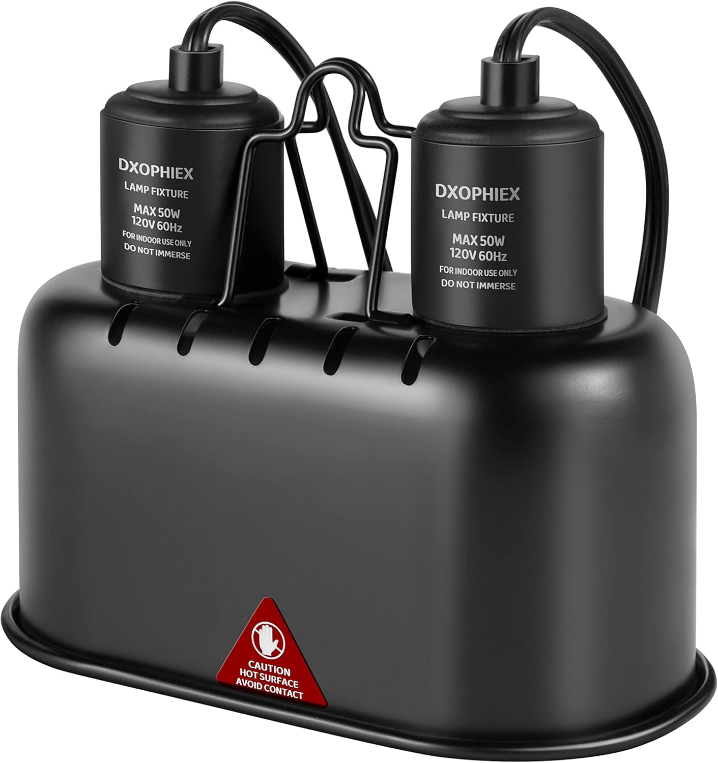 Nano Reptile Heat Lamp Max 40W Dual Reptile Light Fixture with Two Independent Switches, UVB Light Fixture Dual Dome Lamp for Bearded Dragon, Turtles, Snake and Lizard Terrarium