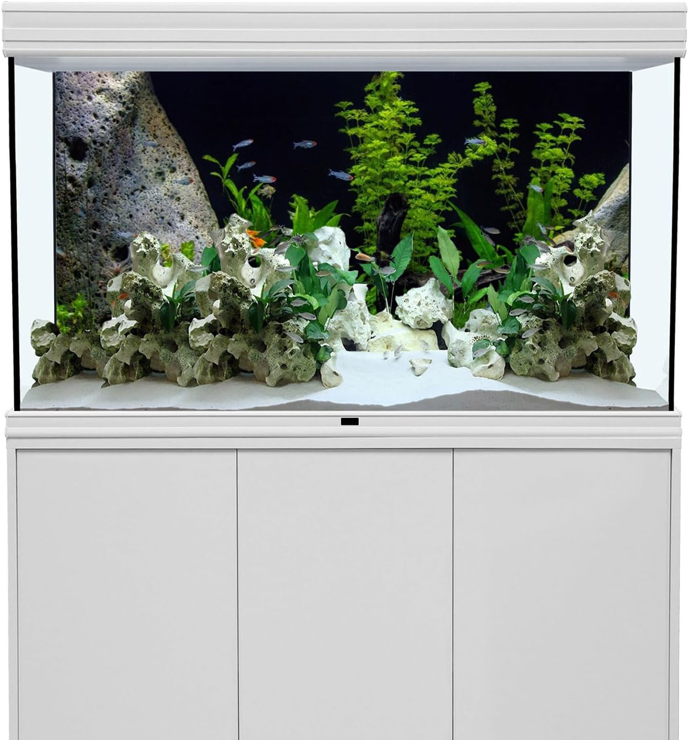AWERT Vinyl Underwater Aquatic Plant Fish Tank Background Stone River Bed & Lake Aquarium Background 24x12 inches