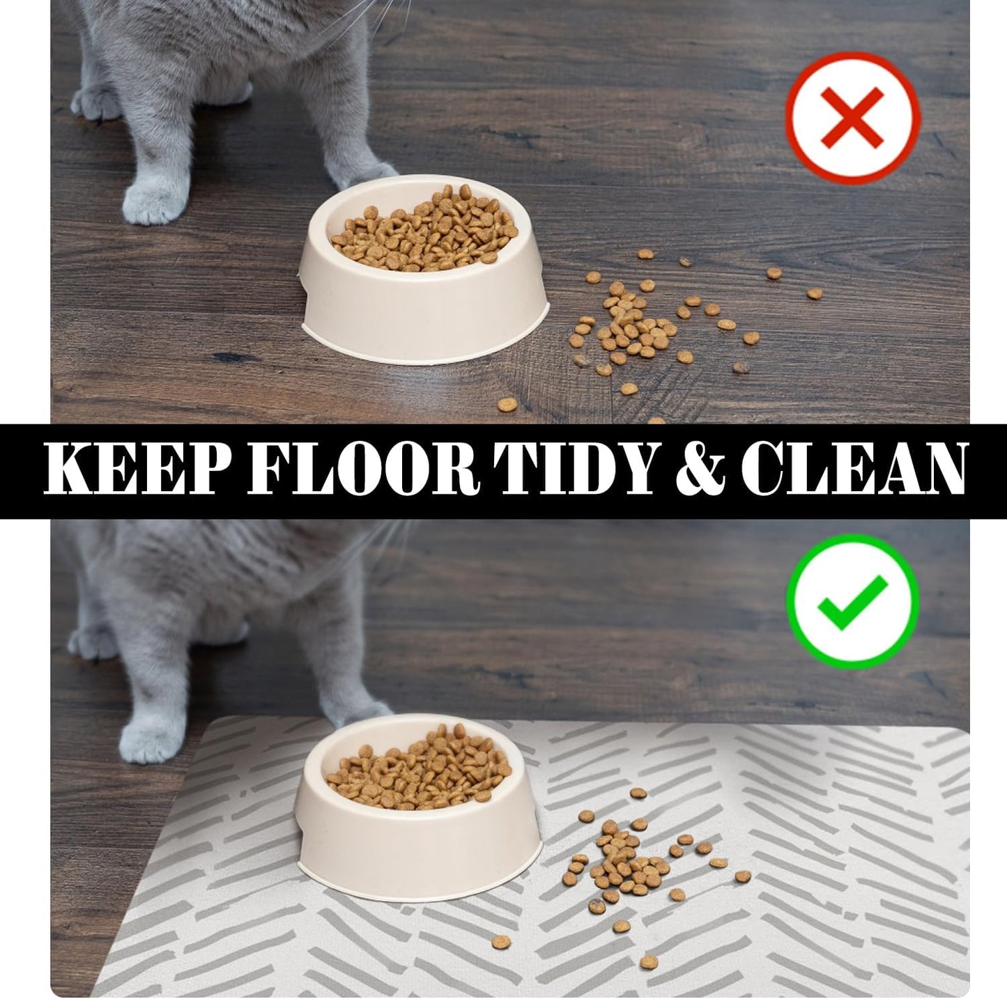 Dog Food Mats for Floors Absorbent, Pet Cat Food Mat - Quick Dry Dog Bowl Mats for Food and Water, Eco-Friendly Boho Pet Supplies