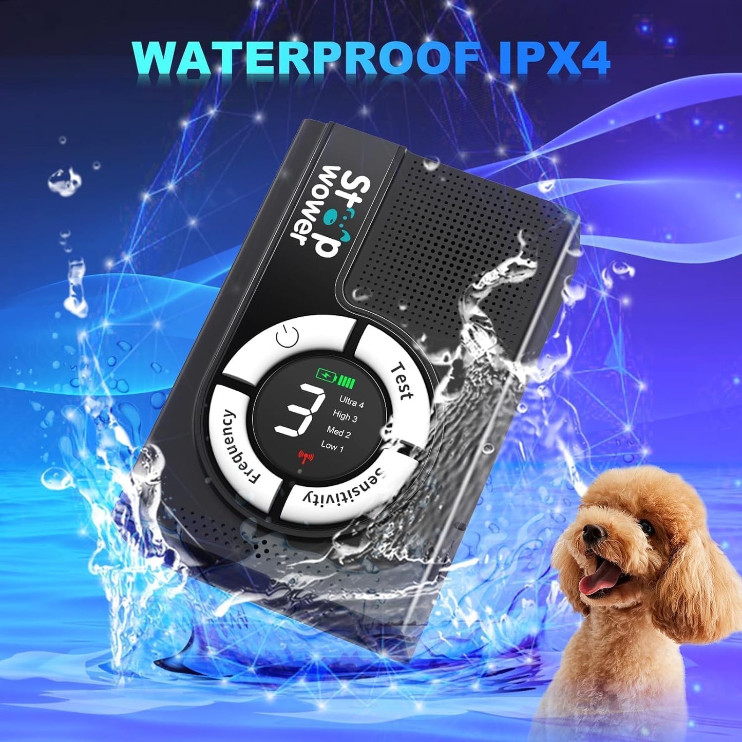 Dog Training & Behavior Aids,Anti Barking Device and Dogs Bark Control Device of 33ft Range,Dog Barking Deterrent with 3 Levels,Outdoor Dogs Barking Control Device with Waterproof