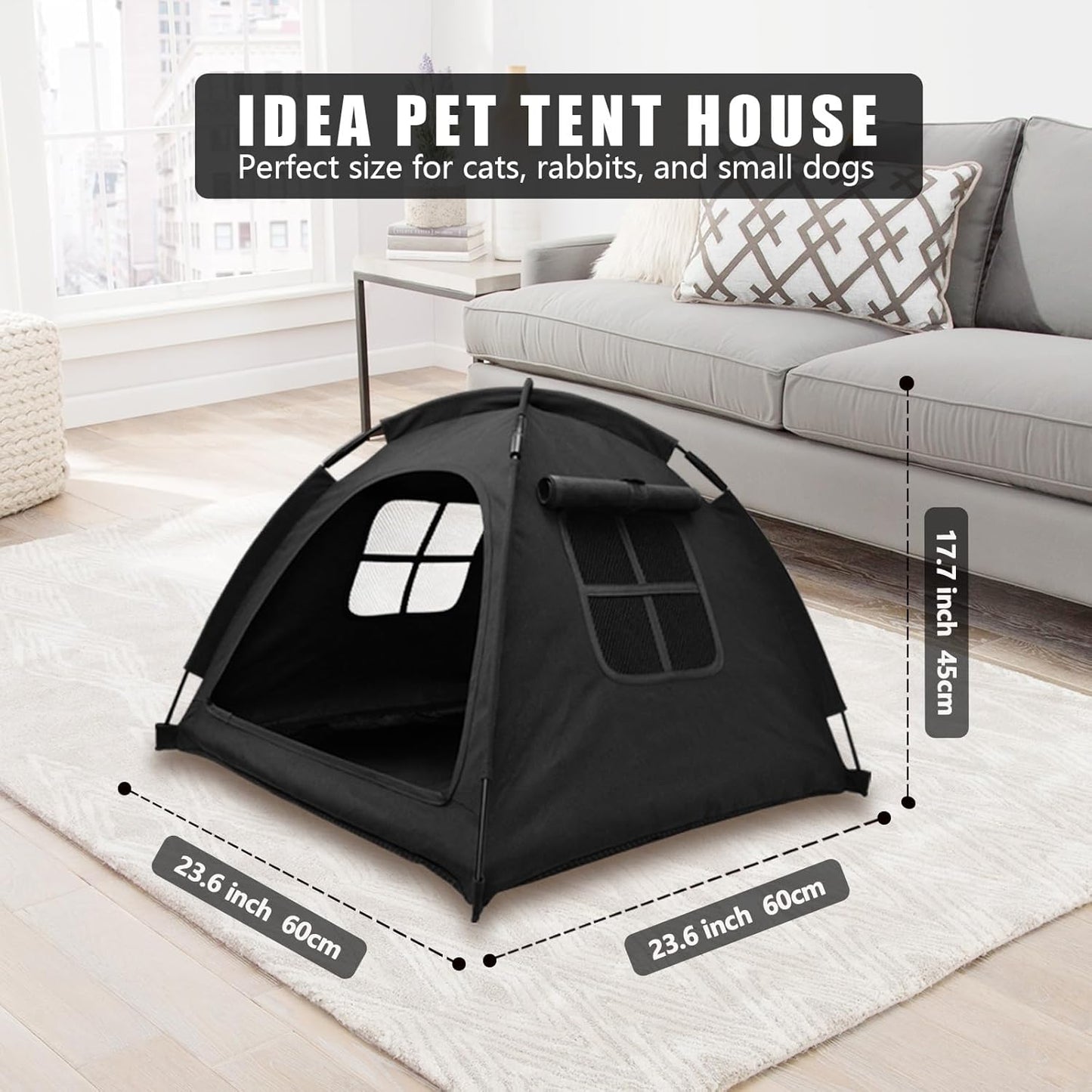 Cat Tent House、Cat's Nest, Quick Assembly and disassembly, Portable Indoor/Outdoor pet Tent House for Cats, Puppies and Other Small Animals