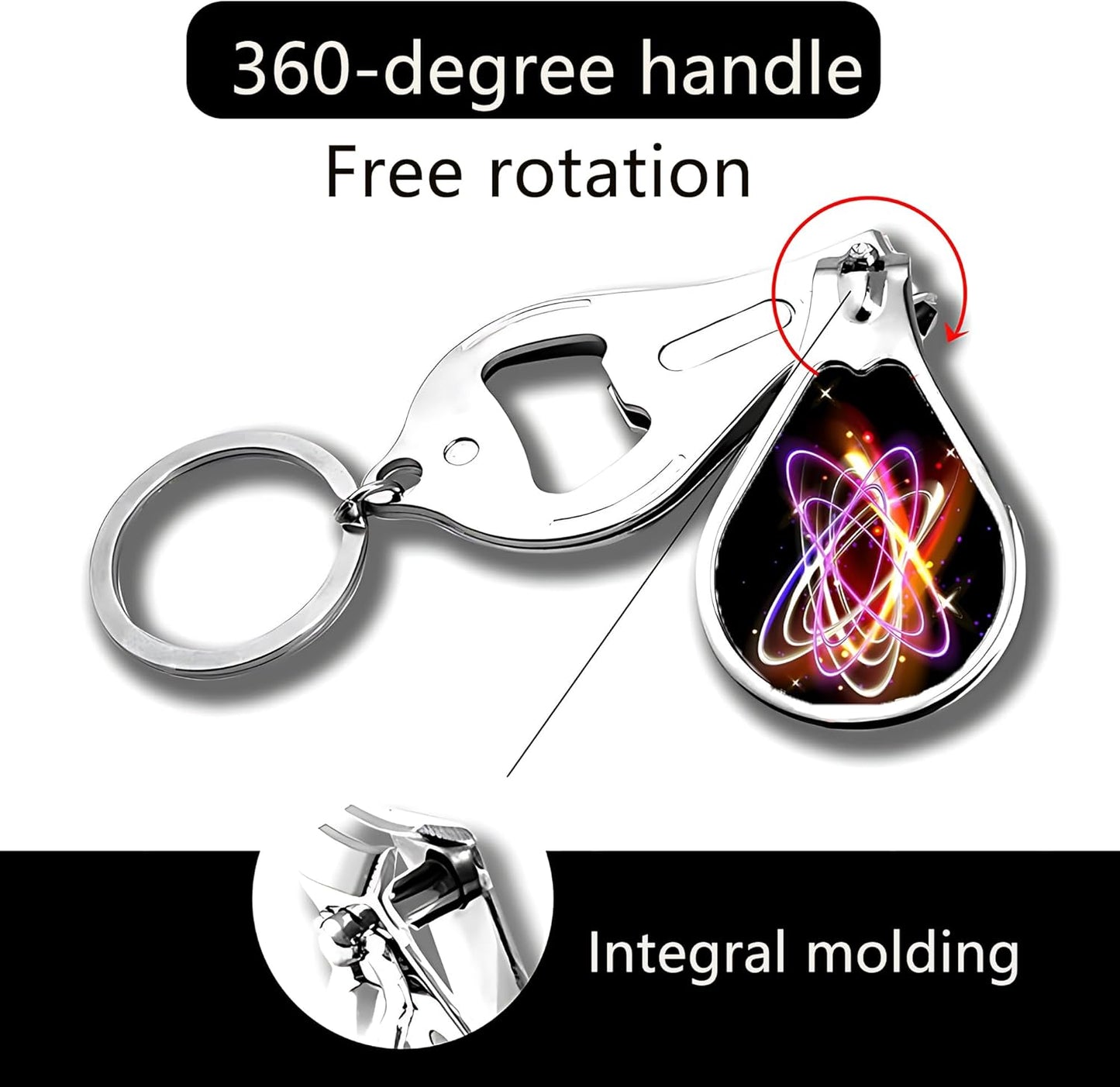 Nail Clippers for Men Women Sharp Keychain Fingernail Clipper 2 Pack Toenail Clippers Cute Nail Cutter Set Multifunction Cuticle Trimmer with Opener(Colorful)