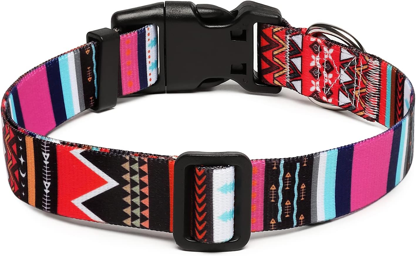 Mercano Adjustable Dog Collar - Special Design Patterns, Soft Nylon Comfortable Durable Pet Collar for Small Medium Large Dogs (XS, Tribal Pink)