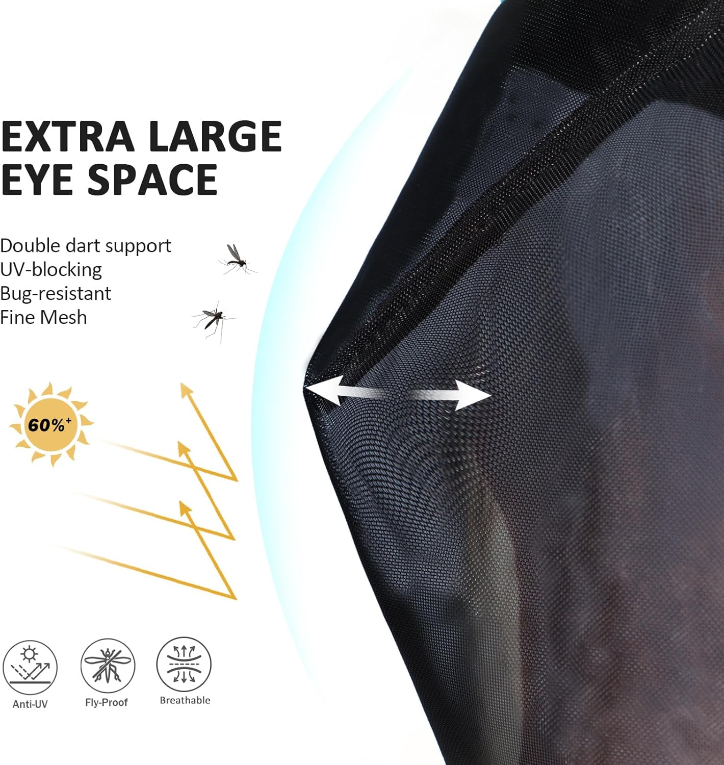 Harrison Howard Pro Luminous Horse Half Face Fly Mask Large Eye Space with Ears UV Protection for Horse Coral Orange L