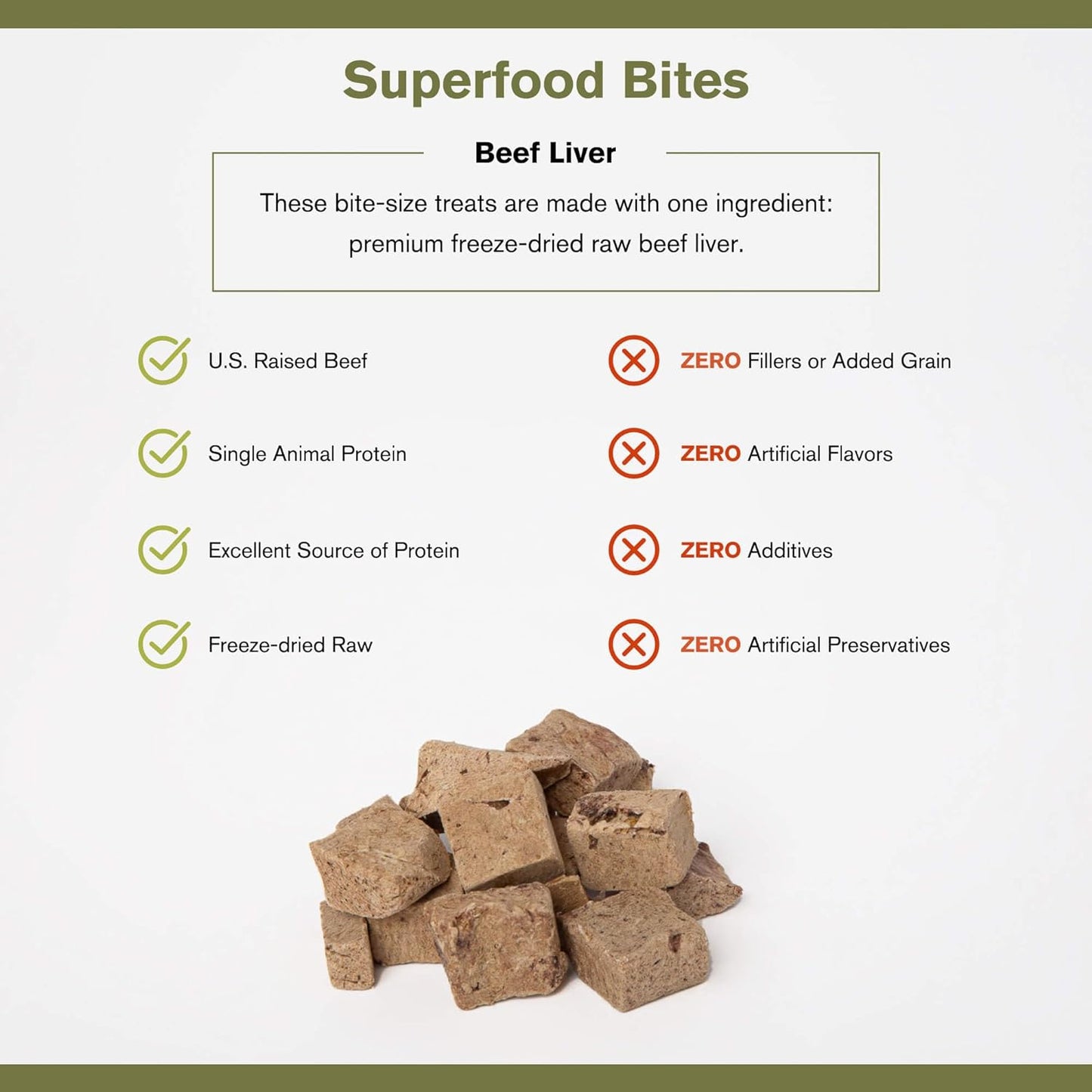 BADLANDS RANCH - Superfood Bite, Freeze-Dried Raw Dog Treats - Protein Rich, Train & Reward, Traceable Single Ingredient by Katherine Heigl (Beef Liver)