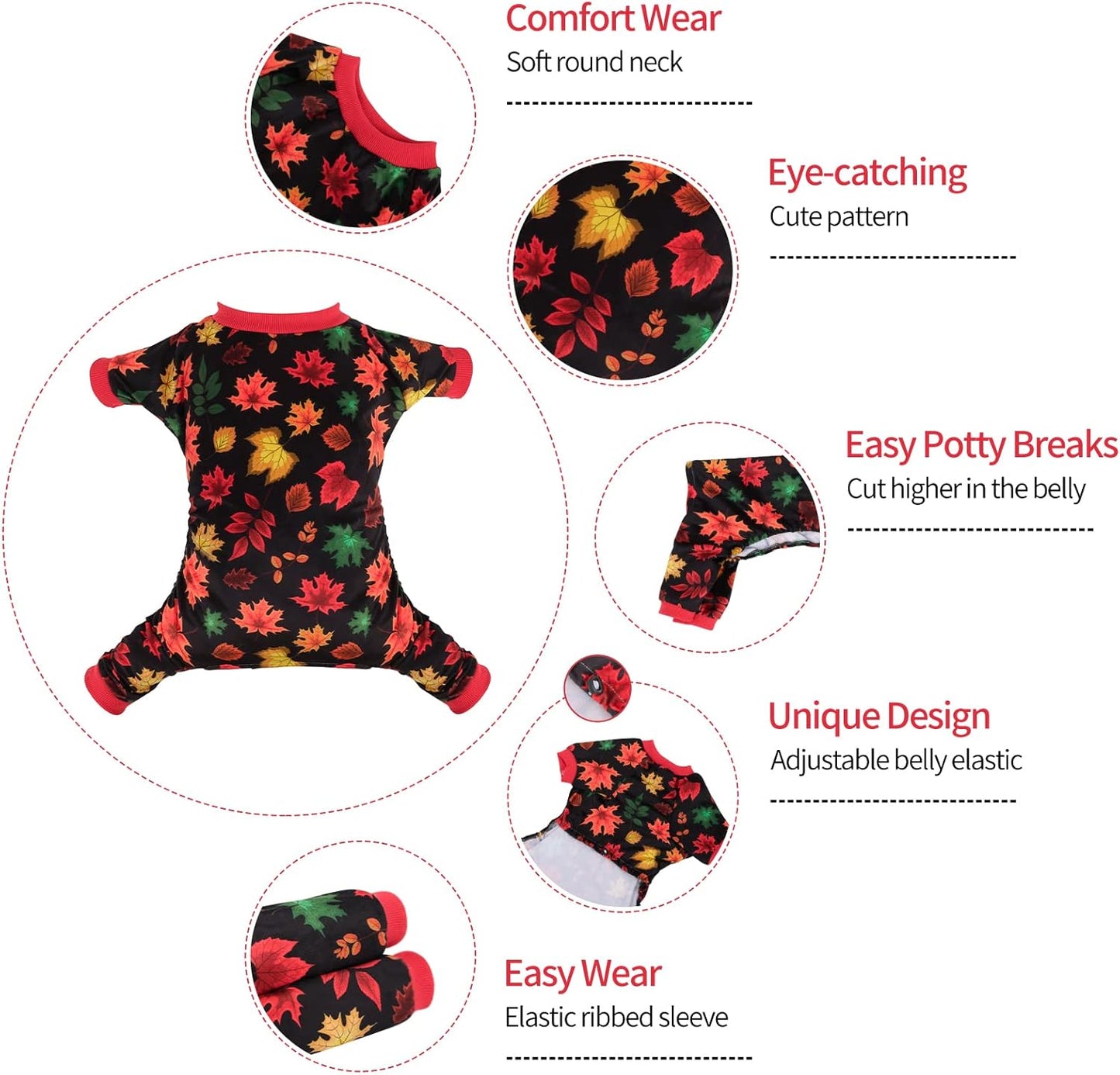 CuteBone Dog Halloween Pajamas Puppy Onesies Small Dogs Soft Pjs Coat Cat Apparel Comfy Pet Christmas Clothes Outfit Doggie Bodysuit P265L