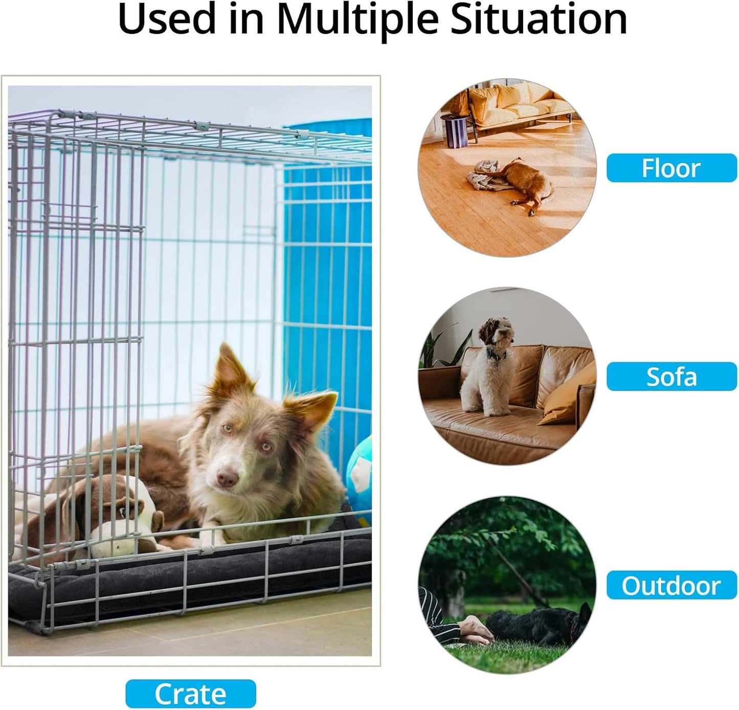 Extra Small Dog Bed - Soft Crate Pad, Washable & Anti-Slip, Dark Gray, 22 inch