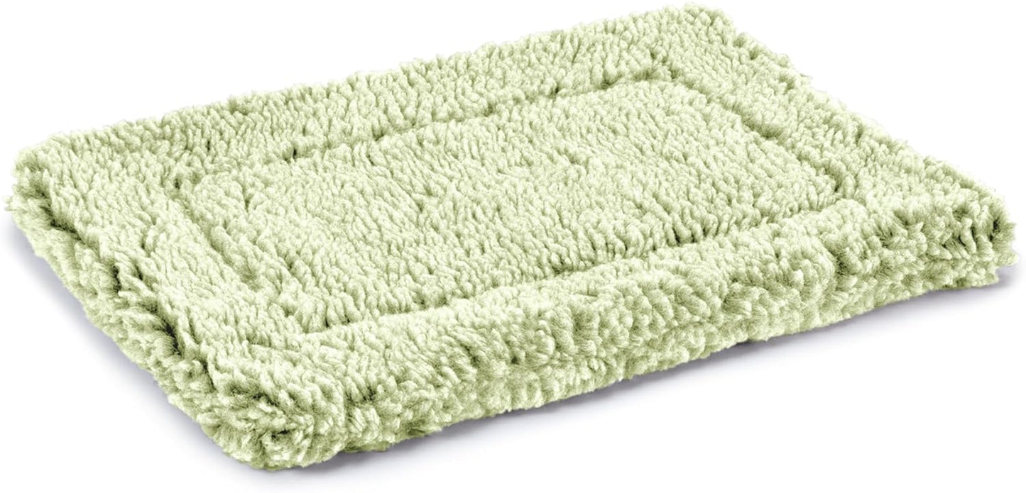 Stoutwool Indestructible Dog Bed - Fluffy Chew Proof Dog Crate Pad - Tough Kennel Pad for Aggressive Chewers - Washable, Ideal for Toy Breeds & Fits 18-Inch Crate - 17"x11", Gleam