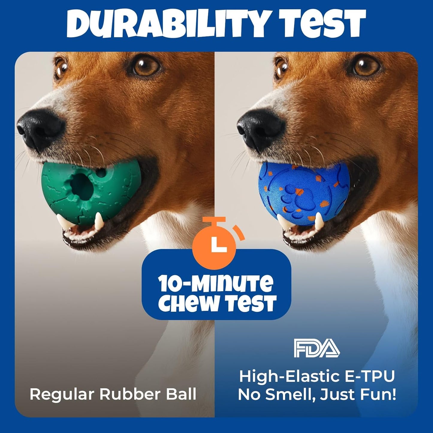 Dog Balls: Interactive Dog Ball Auto Rolling - Interactive Dog Toys for Aggressive Chewers - Bouncy & Throwable, Type-C Rechargeable, Washable, for Small & Medium & Large Dogs – Blue