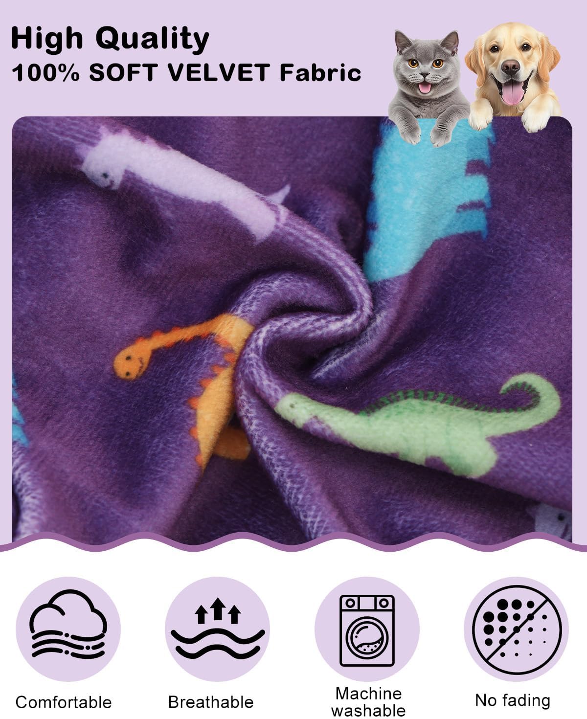 CuteBone Dinosaur Costume Dog Pajamas, Stretchy Spandex Crystal Velvet Sleepwear Coat for Small Dogs, Soft & Warm Pet Outfit Clothes for Cold Weather, Cozy Pullover Design COSP04M