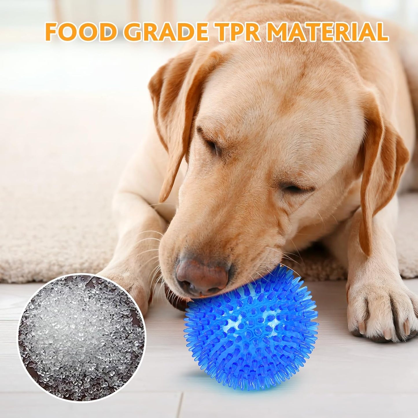 petizer 6 Pack 4.5inch Squeaky Dog Toy Balls Floating Spiky Pool Balls Interactive Fetch Toys for Large Dog