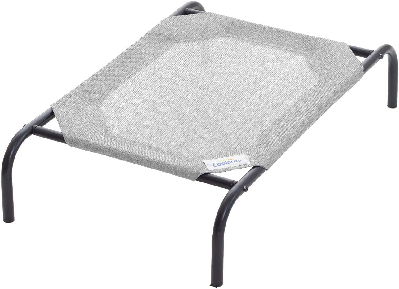 Coolaroo Original Elevated Dog Bed - Breathable Off-The-Ground Pet Bed with Cooling Fabric, Joint Relief & Moisture-Resistant Fabric, 100% Recyclable, Easy Clean, Grey, Small