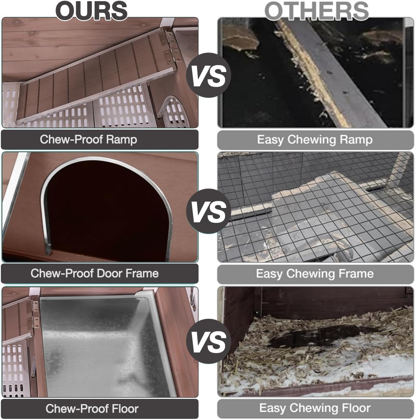 Guinea Pig Cage Indoor with Cool Zinc Plate Rabbit Hutch with Wheels and Removable Proof Tray Elevated Legs Hamster Cage with Chew-Resistant Metal Frame 36.6" L（Brown）