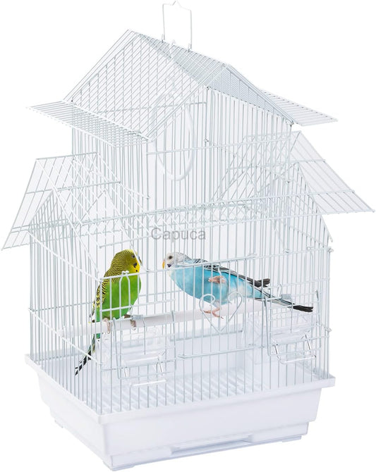 Small Bird Travel Cage - The Lightweight Small Birds Starter Kit with Birdcages and Accessories Great for Parakeets Lovebirds Parrotlets Finches Canaries
