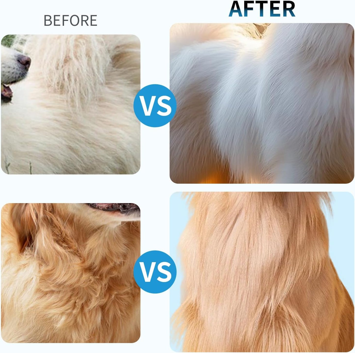 Dog Detangler Spray, Natural Dog Leave in Conditioner Spray with Deshedding Brush and Metal Comb, for Grooming and Mat Removal (Lavender)