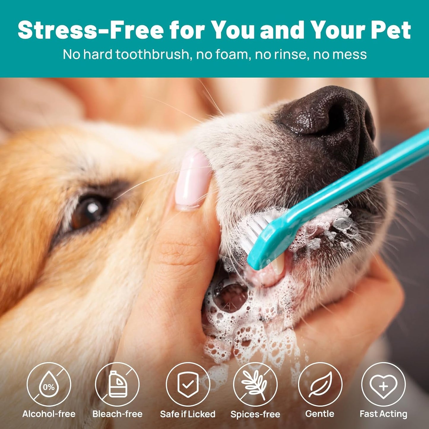 Dog Dental Care Finger Wipes - Teeth Cleaning Finger Wipes for Dog & Cats - Tooth Brushing Kit Dental Wipes for Dog - Reduces Plaque & Freshens Breath (50 PCS, Unscented)