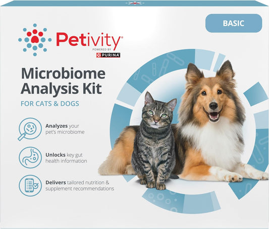 Petivity Microbiome Analysis Kit — Basic for Cats and Dogs, Powered by Purina - 4.8 oz. Box