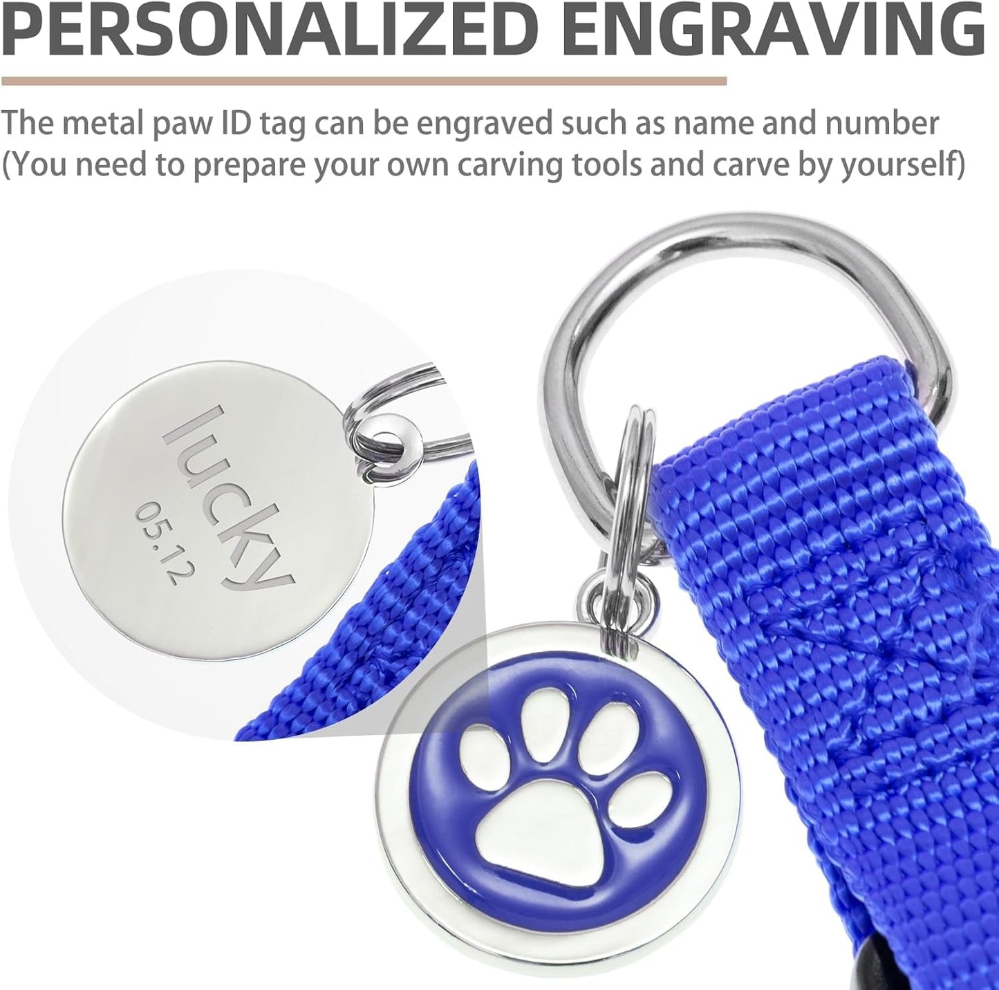 PUPTECK No Pull Dog Harness Soft Adjustable Basic Nylon Step in Puppy Vest Outdoor Walking with ID Tag X-Small