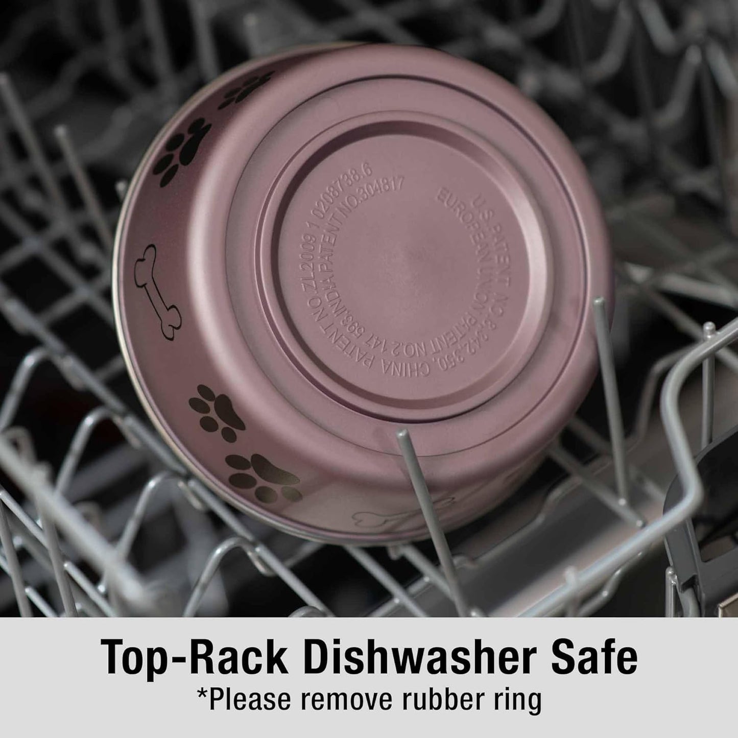 Loving Pets Bella Dog Bowls- Stainless Steel Dog & Cat Bowls - Spill Proof Dog Food Bowl, Cat Bowl, Puppy Essentials & Pet Supplies Great for Home & Travel (Large 35-65 lbs, Grape)