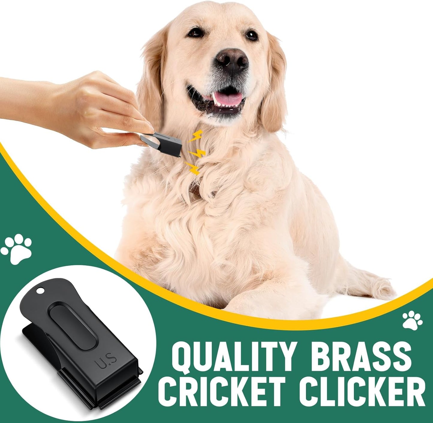 2 Pieces Brass Pet Training Clicker Signaling Cricket Clicker Metal Dog Clicker for Puppy Cats Trainer Pet Owners (Black)
