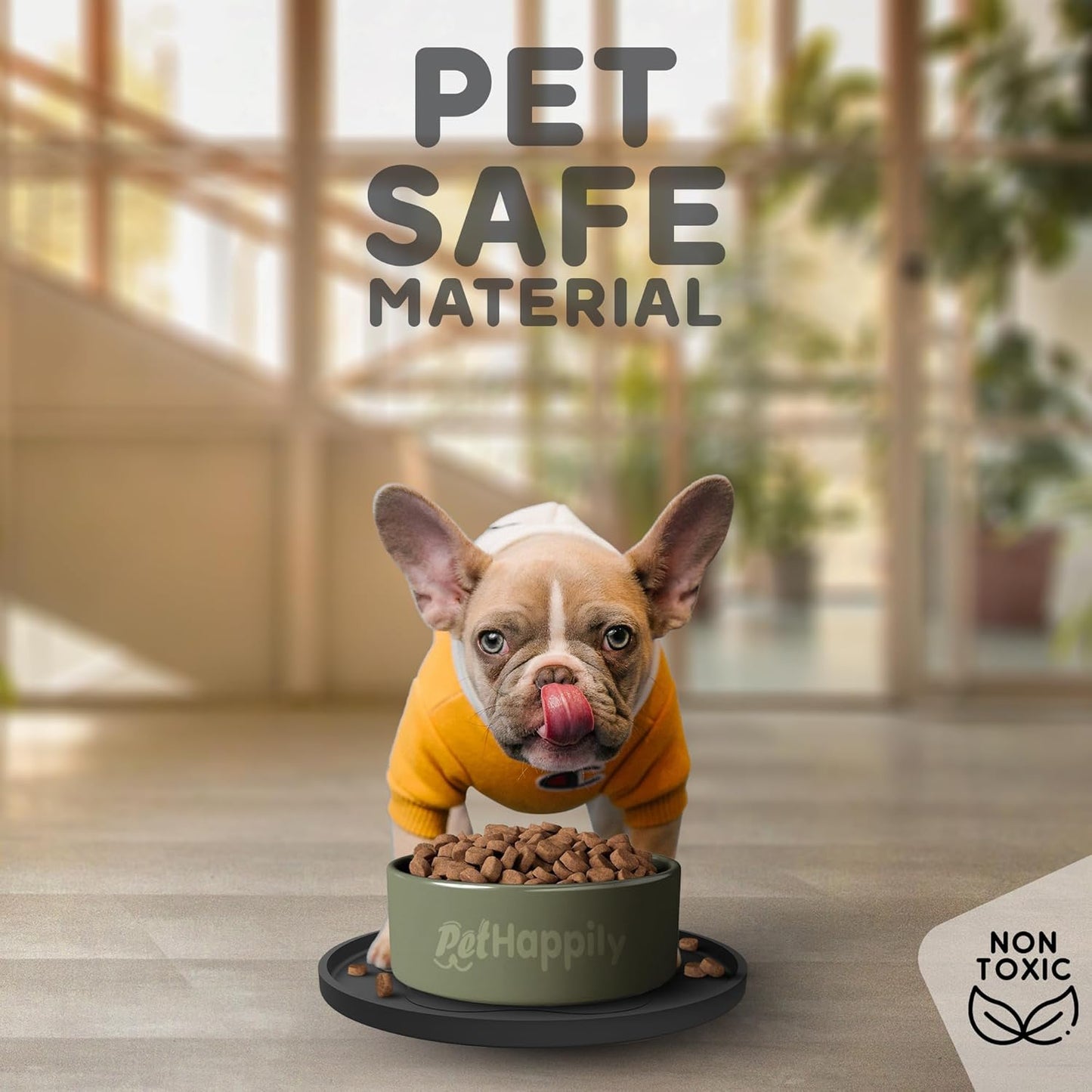 Dog Food Mat Round 10" - Raised Edges Dogs Mat for Food and Water Prevent Spill, Waterproof Cat Food Mats Protect Floors, Easy Clean Dog Bowl Mats for Food and Water, Silicone Pet Feeding Placemats