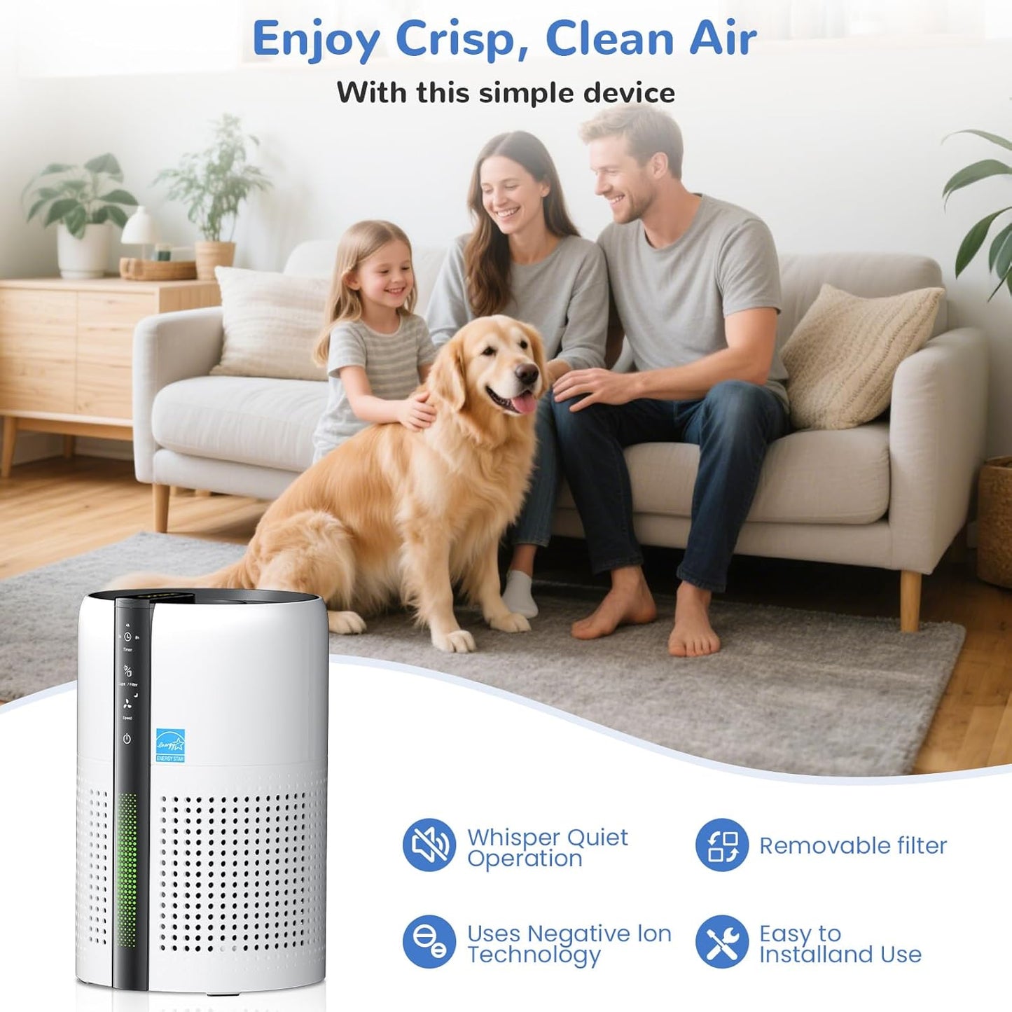 Cat Litter Deodorizer,Odor Eliminator for Pet Strong Odors 99% Activated Carbon Adsorption Plug in Air fresheners for home,Litter Box,Kitchen, Bathroom, Ion Air Purifier Quiet Portable