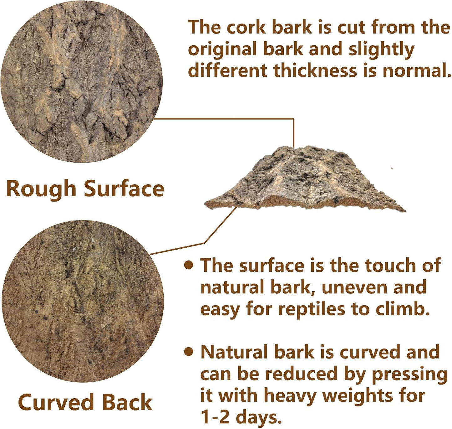 Tfwadmx 2Pcs Cork Tile Terrarium Background 15.7"x11.8" Reptile Bark Backdrop Wall Decor 3D Bearded Dragon Tank Climbing Mat Decoration for Gecko Lizard Tortoise Chameleon