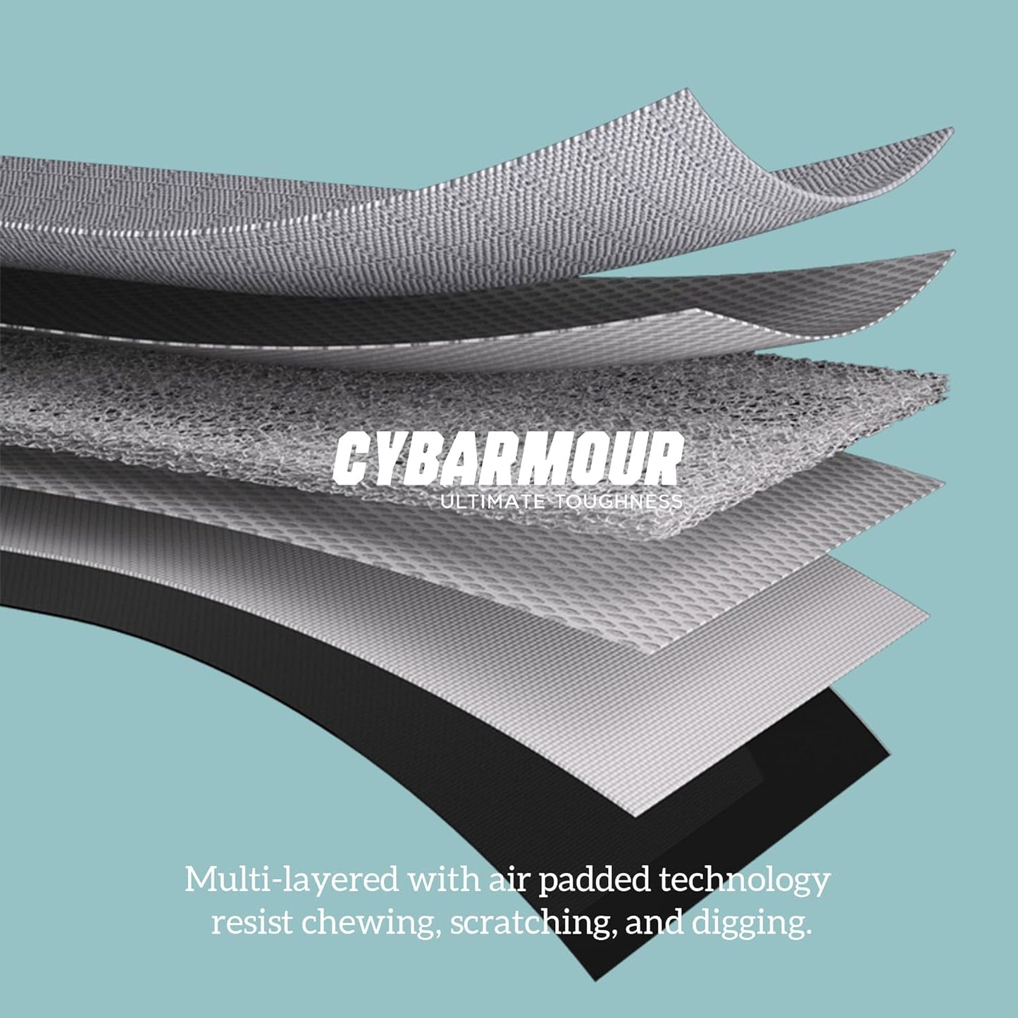 Cybarmour Indestructible Dog Bed - Outdoor Waterproof Chew Proof Dog Crate Pad - Orthopedic Kennel Mat for Aggressive Chewers - Large Breeds & Fits 42-Inch Crate - 41"x27", Limestone