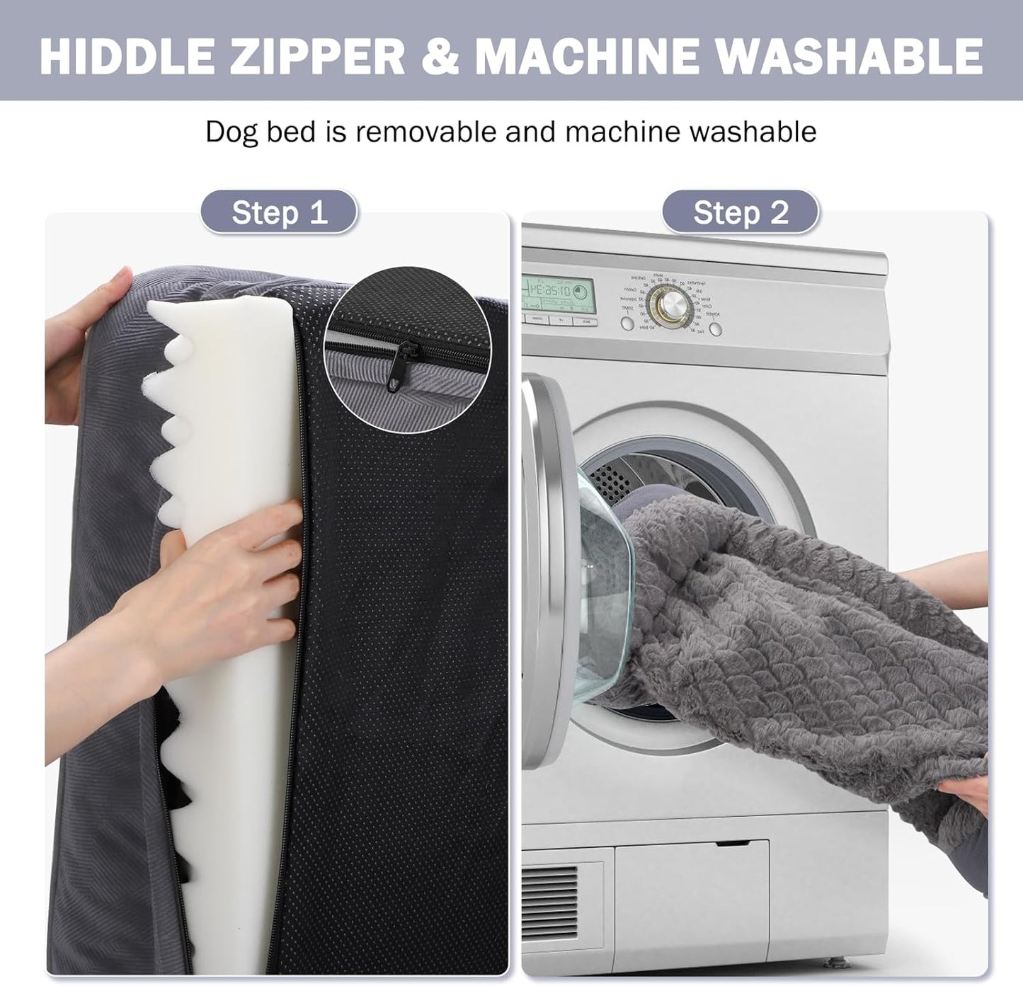 INVENHO Orthopedic Dog Bed Medium Size Dog, Waterproof Egg-Crate Foam Couch with Washable Removable Cover, Waterproof Lining and Nonskid Bottom