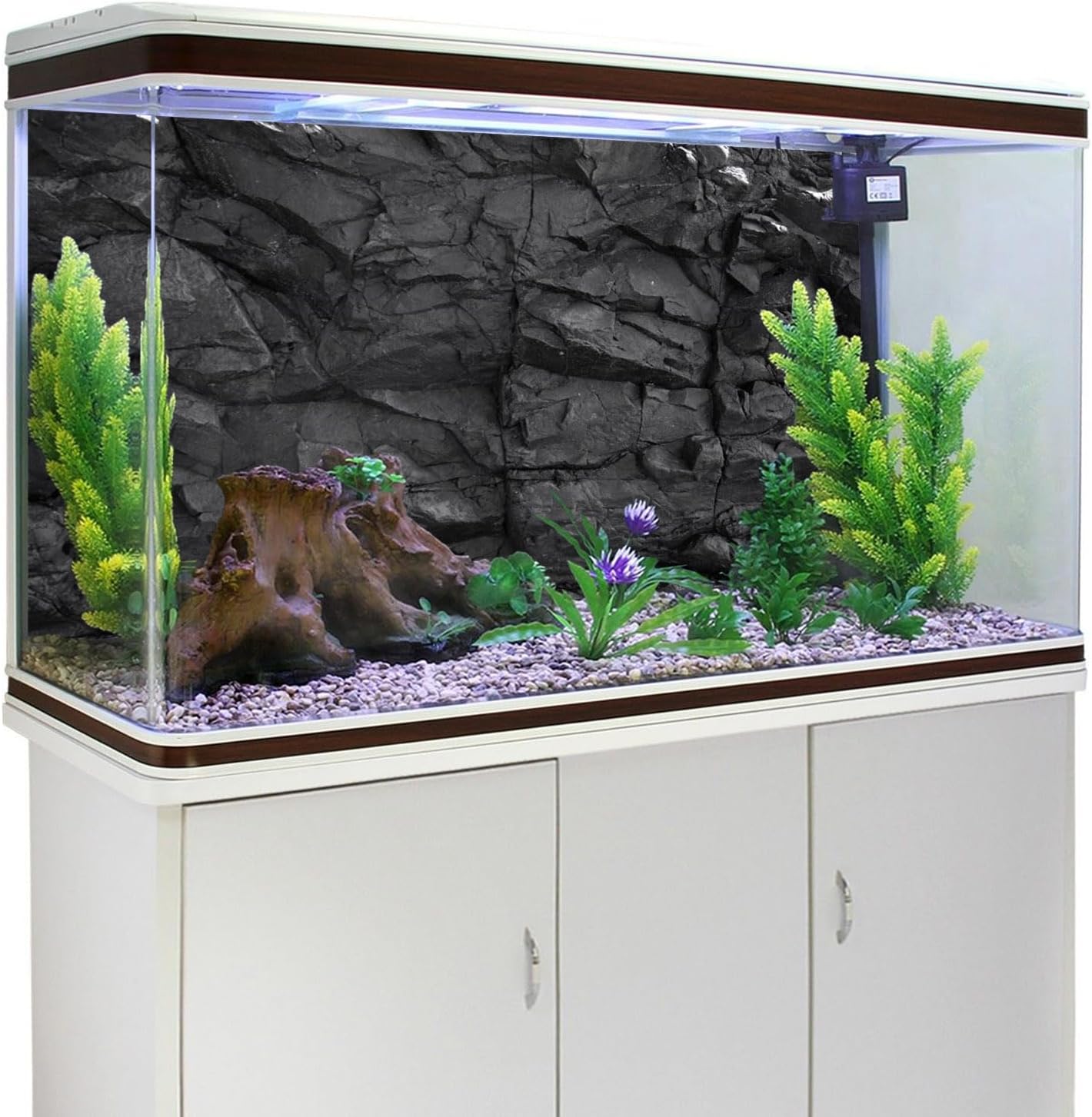 AWERT 48x18 inches Stone Aquarium Background Rock Fish Tank Background Rocky Terrarium Background Polyester Background