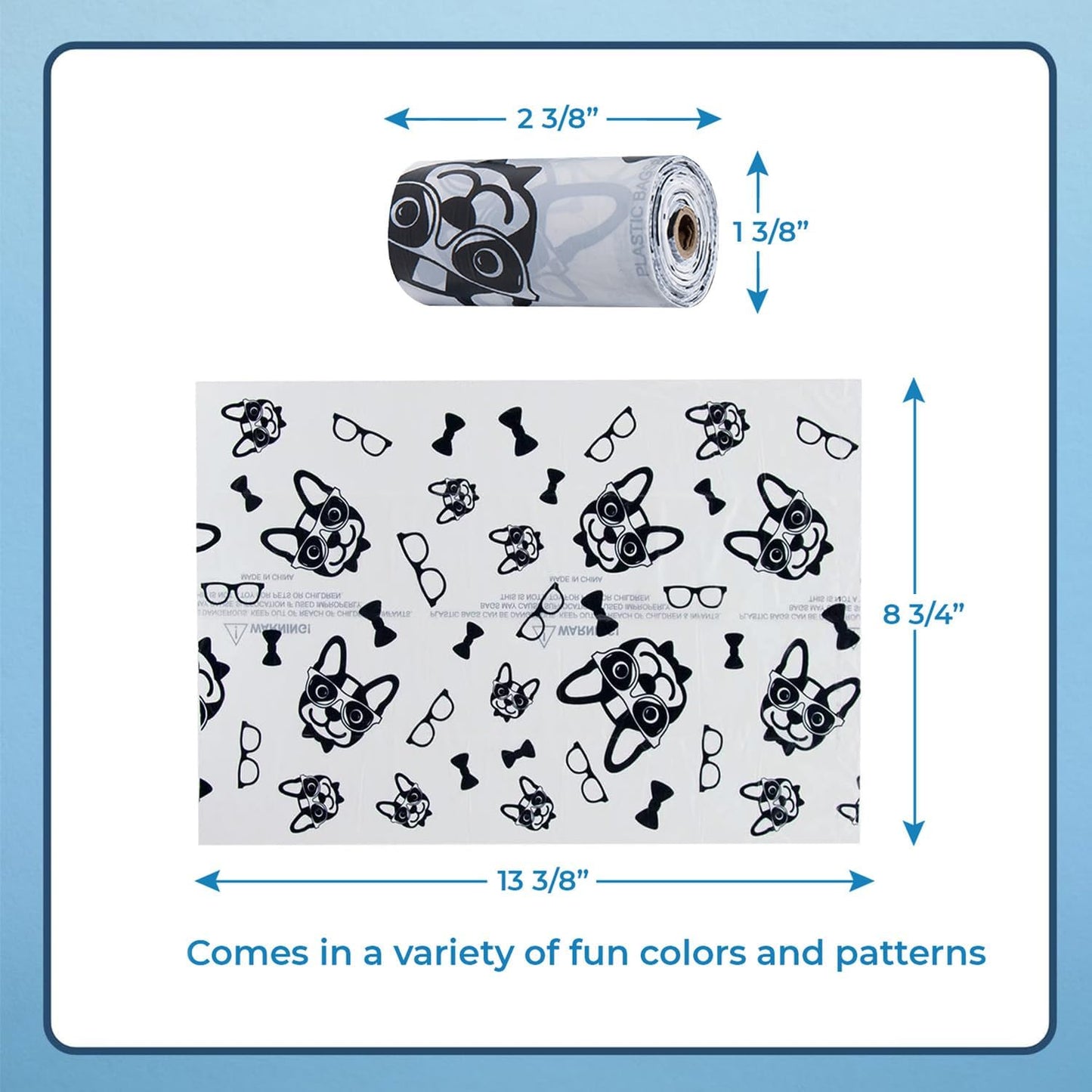 Best Pet Supplies Dog Poop Bags (150 Bags) for Waste Refuse Cleanup, Doggy Roll Replacements for Outdoor Puppy Walking and Travel, Leak Proof and Tear Resistant, Thick Plastic - White