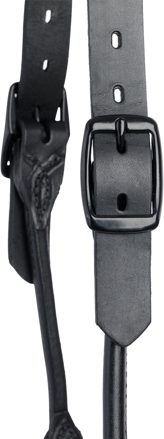 Weaver Livestock Leather Magic Show Cattle Halter, Adjustable, Modern Style Cow Calf Halter, Livestock Handling Equipment for Showing, Black