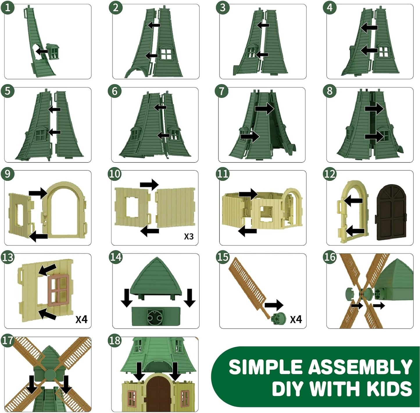 136PCS Farm Animals Toys Set Comes with Barn, Tractor Trailer, Milking shed, Windmill, Farmer, Fence - Playset for Kids Toddlers Boys Girls 5+ Years Old