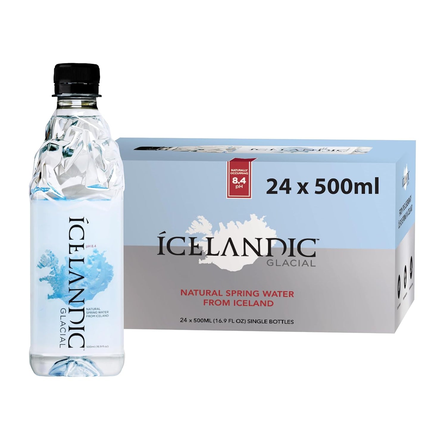 Icelandic Glacial Natural Spring Alkaline Water, 16.9 Fl Oz (Pack of 24)